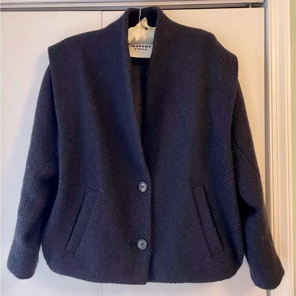 ISABEL MARANT ETOILE NAVY BLUE WOMENS WOOL JACKET SIZE 38
